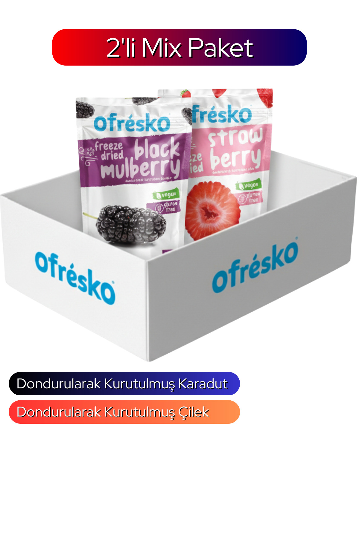 Ofrésko Kuru Meyve Cipsi 2'li Mix Paket – Dondurularak Kurutulmuş