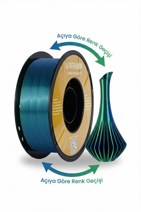KINGROON Çift Renkli Silk PLA Mavi & Yeşil (Okyanus ve Doğa Tonu) - 1.75mm 1K...