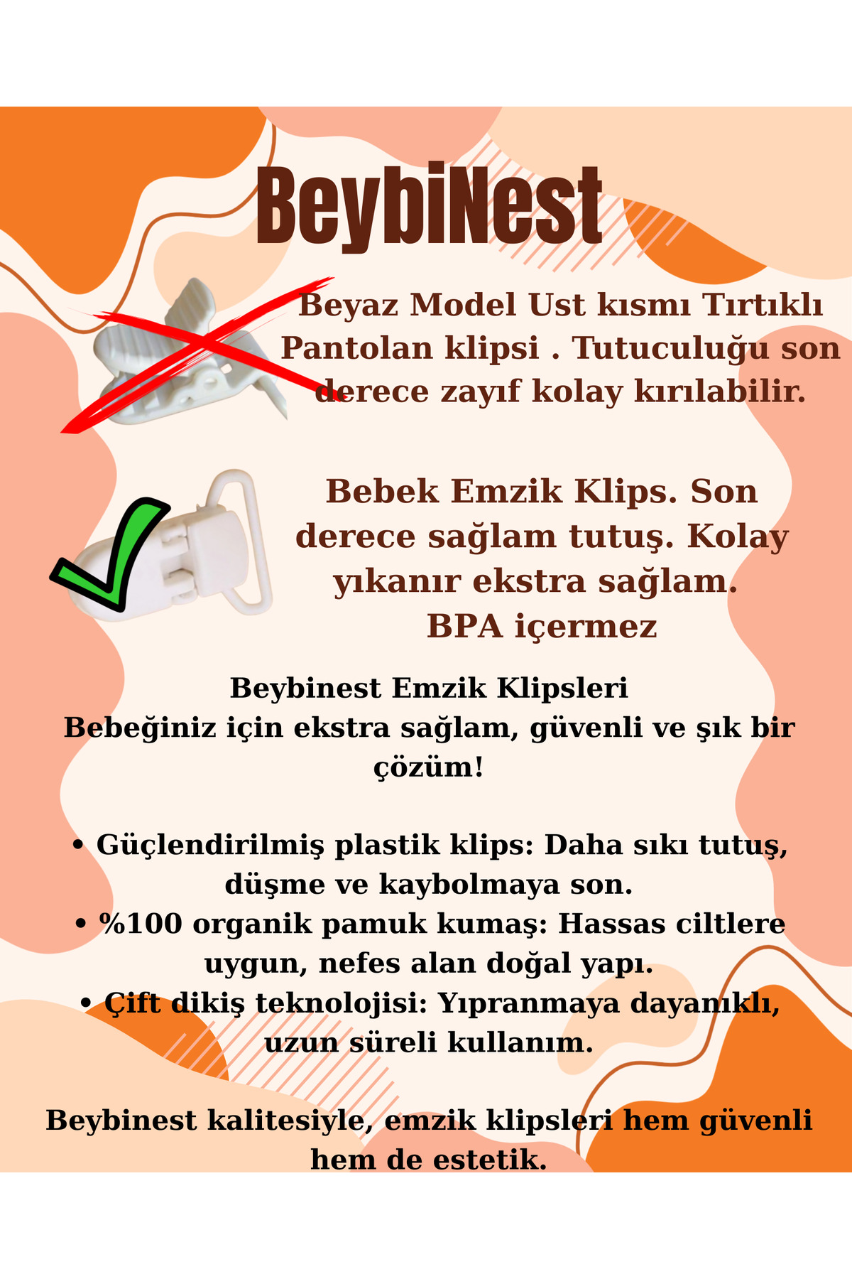 lucky baby Emzik Askısı 3 lü Set Plastik Klipsli Emzik Tutucu %100 Pamuklu Star Seri fotoğrafı 2 (önizleme)