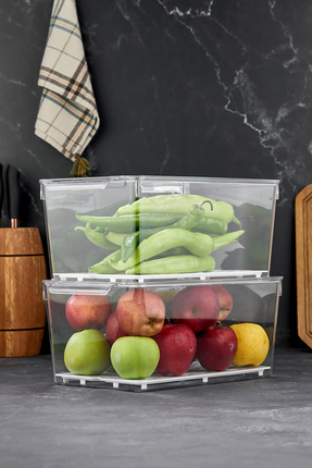 MİHEL Gloss AirControl XXL 2’li Süzgeçli Havalandırmalı Kapaklı Buzdolabı & D...