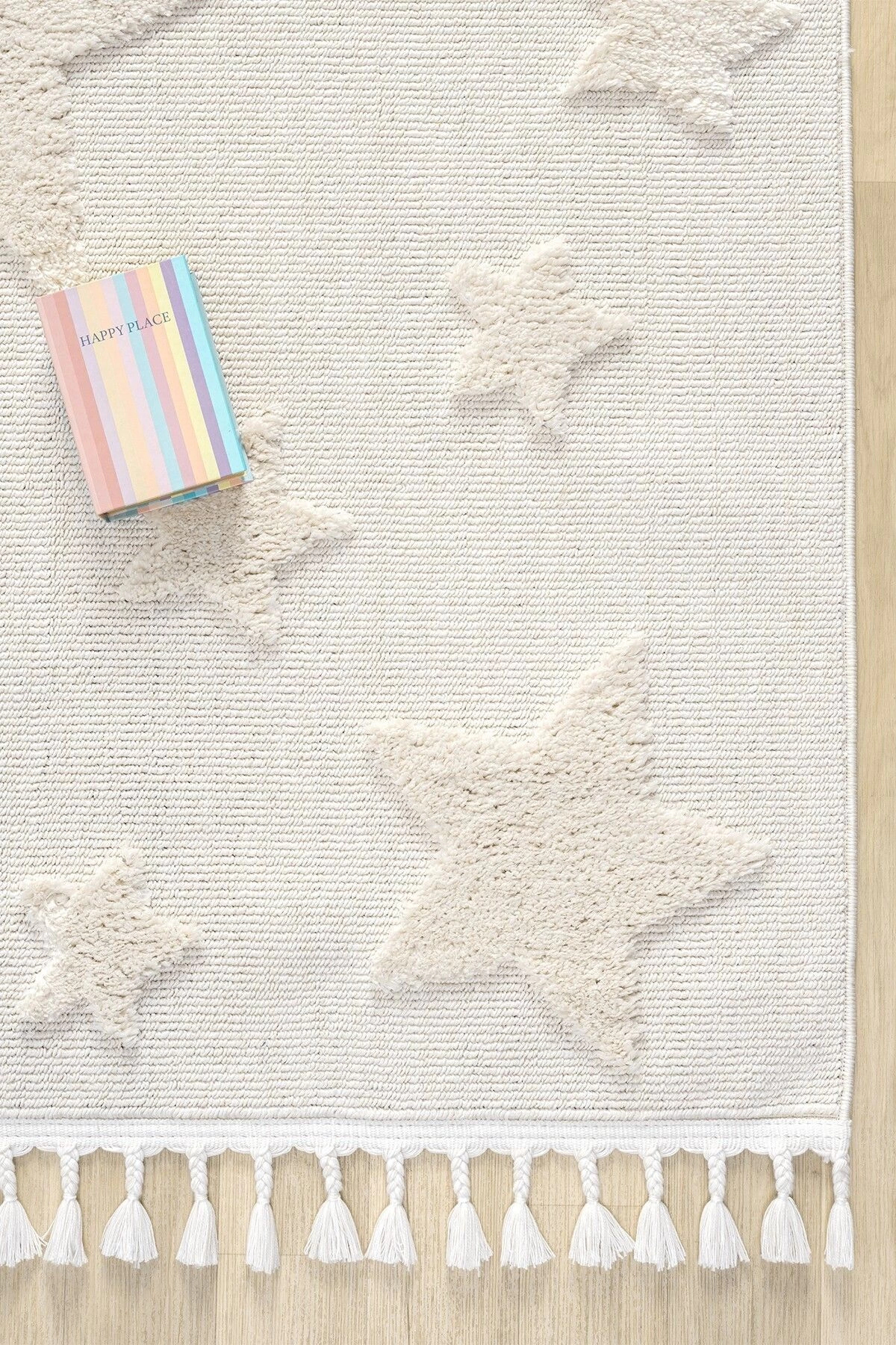 Eliz Home Krem Renk Yıldızlı Yumuşak Bukleli Dokuma Halı Bebek Odası Çocuk Odası Genç Odası Halısı 12 fotoğrafı 7 (önizleme)