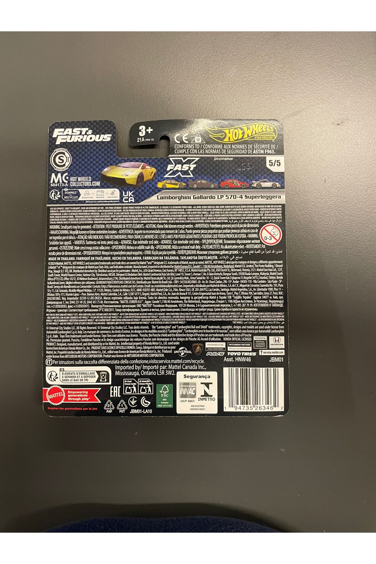 HOT WHEELS Fast Furıous Lamborghini Gallardo Lp 570-4 1:64 Ölçek