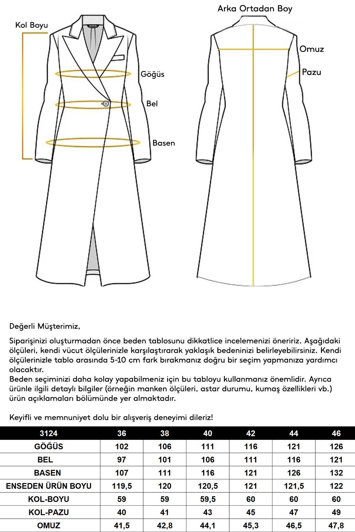 Olcay  Dik Yaka Oversize Uzun Kaban SİYAH 3124 - Görsel 8