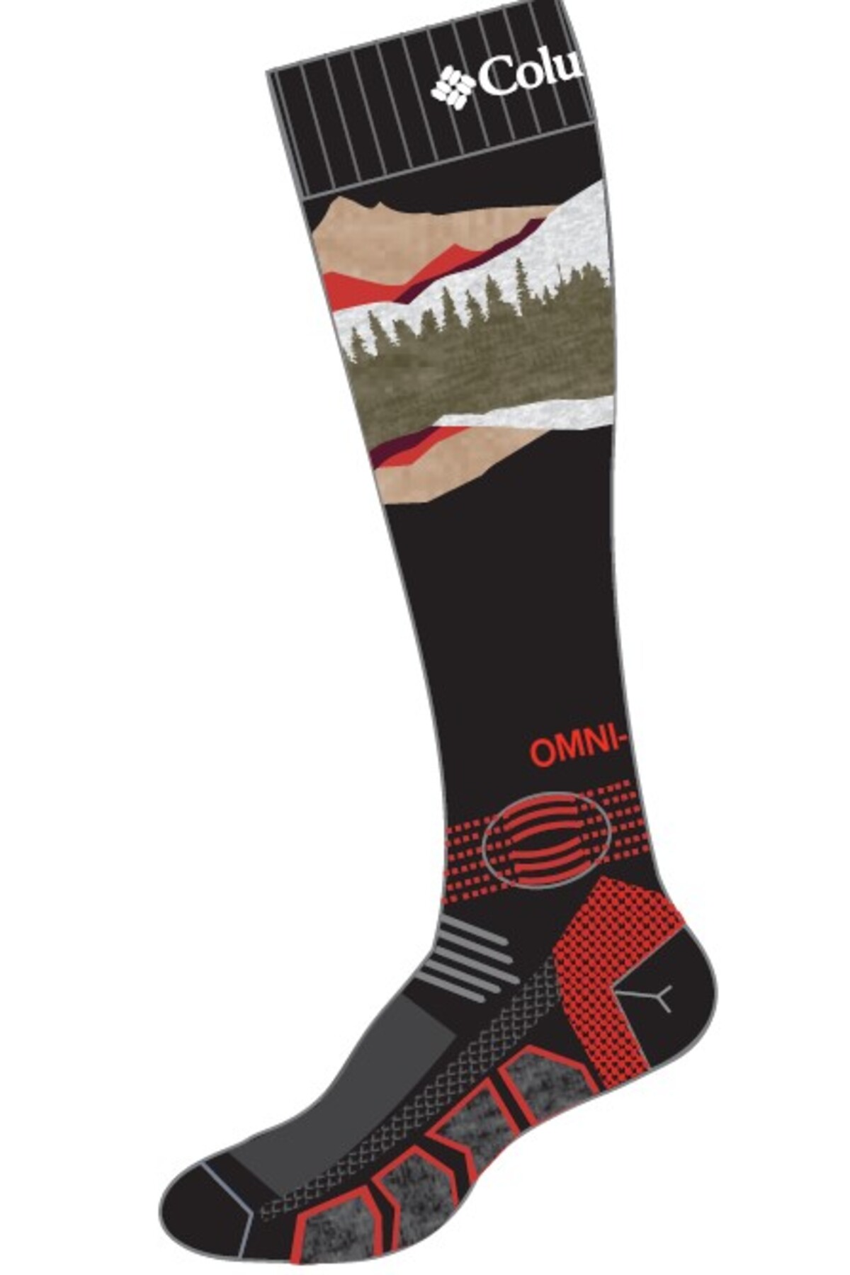 کلمبیا جوراب ورزشی یونیسکس مدل OMNI HEAT NW MTN RANGE SKI RCL044BLA
