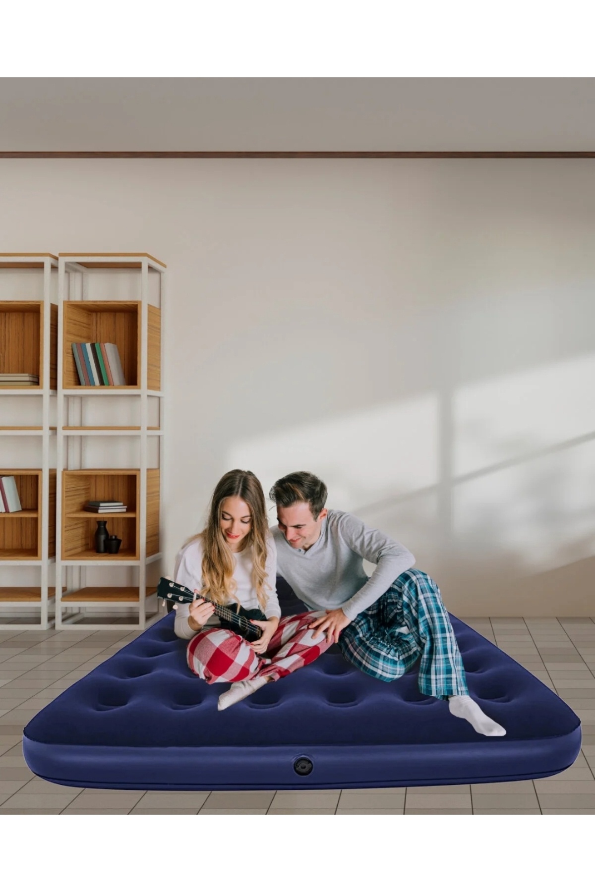 BESTWAY Çift Kişilik Şişme Yatak Ve Elektronik Pompa ( Çakmaklik Girişli Pompa )