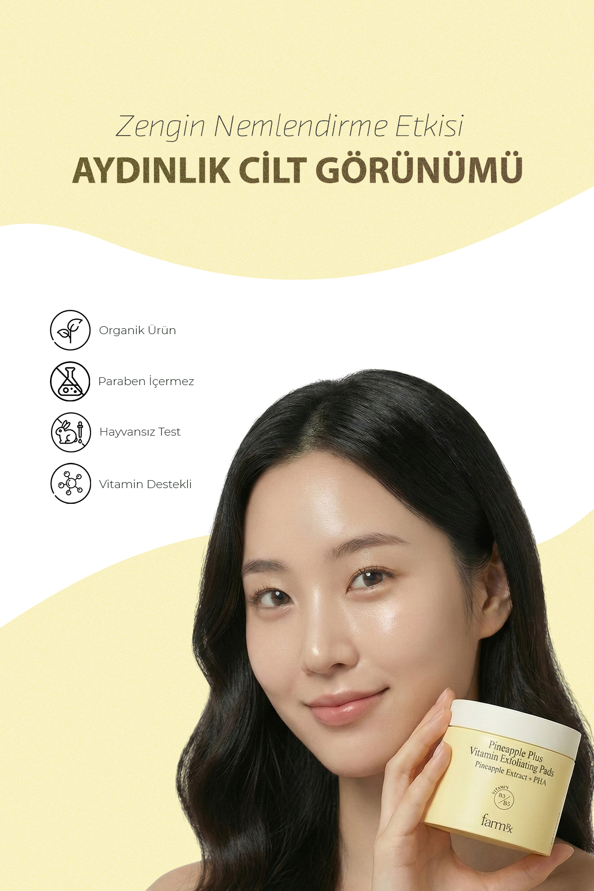 Pineapple Plus C Vitaminli Peeling Toner Pads 140 Ml Aydınlatıcı Yüz Temizleme Pedi — tonerpad140 — تصویر 3 از 6