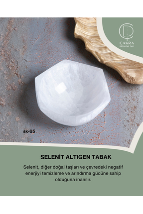 ÇAKRA DOĞAL TAŞ Selenit Altıgen Tabak