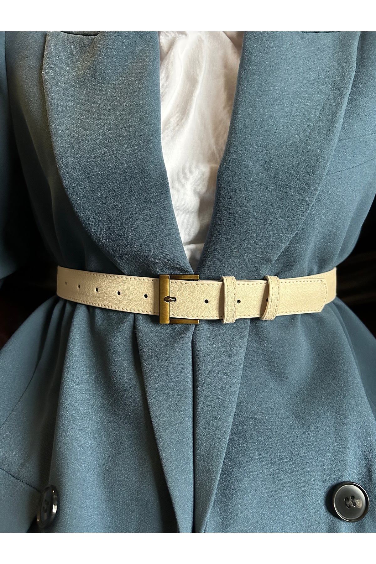 Lyric Square Patterned Women Antique Antique Buckle Belt Jacket Belt Dress Belt Pants Belt
