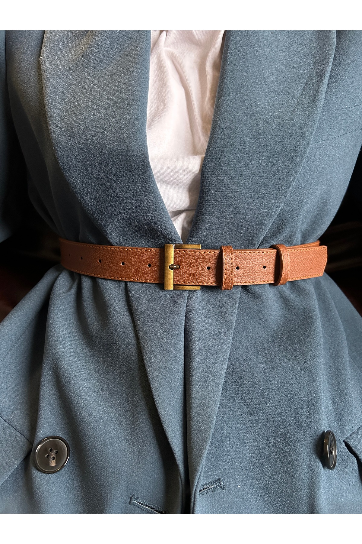 Lyric Square Patterned Women Antique Antique Buckle Belt Jacket Belt Dress Belt Pants Belt