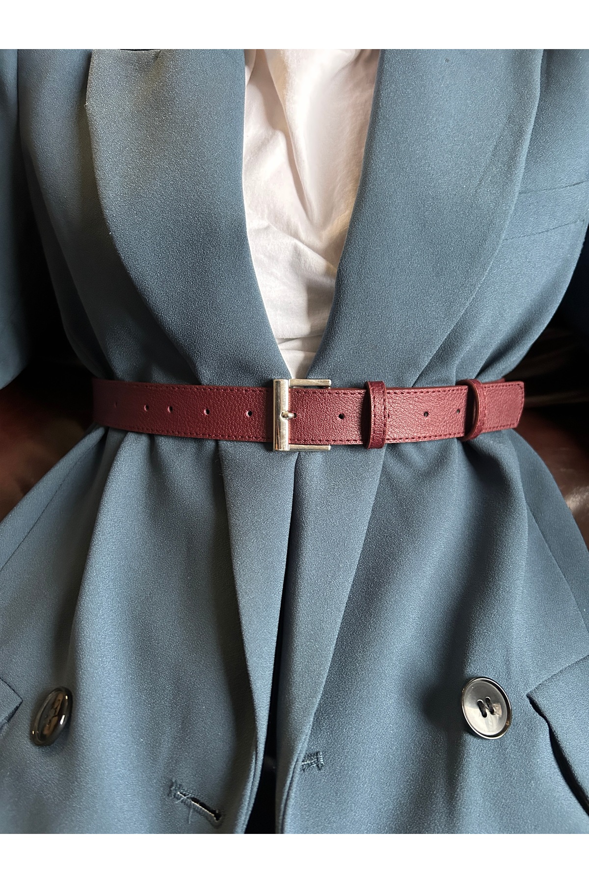 Lyric Square Pattern Women Silver Buckle Belt Jacket Belt Dress Belt Pants Belt