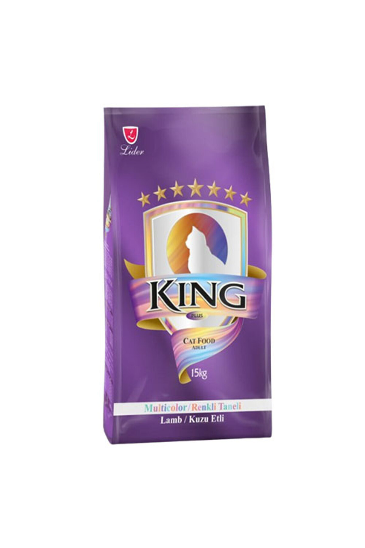King Multicolor Renkli Taneli Kuzu Etli Yetişkin Kedi Maması 15 Kg