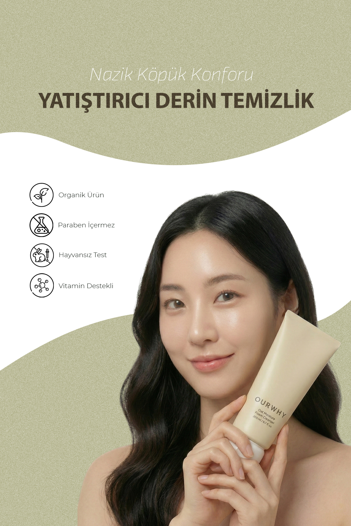Oat Moisture Foam Cleanser Yulaflı Nemlendirici Köpük Yüz Temizleyici 200ml — foamcleanser200 — تصویر 2 از 4