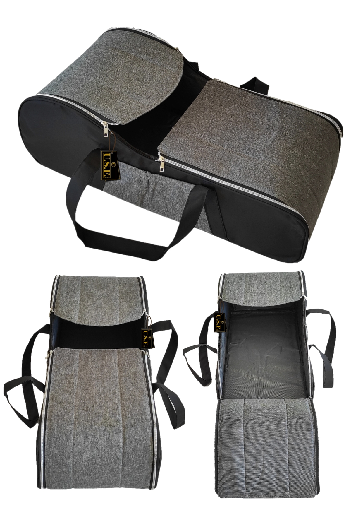 USF Gri Siyah Anne Bebek Bakım Çantası + Portbebe Ana Kucağı Puset Ikili Set fotoğrafı 5 (önizleme)