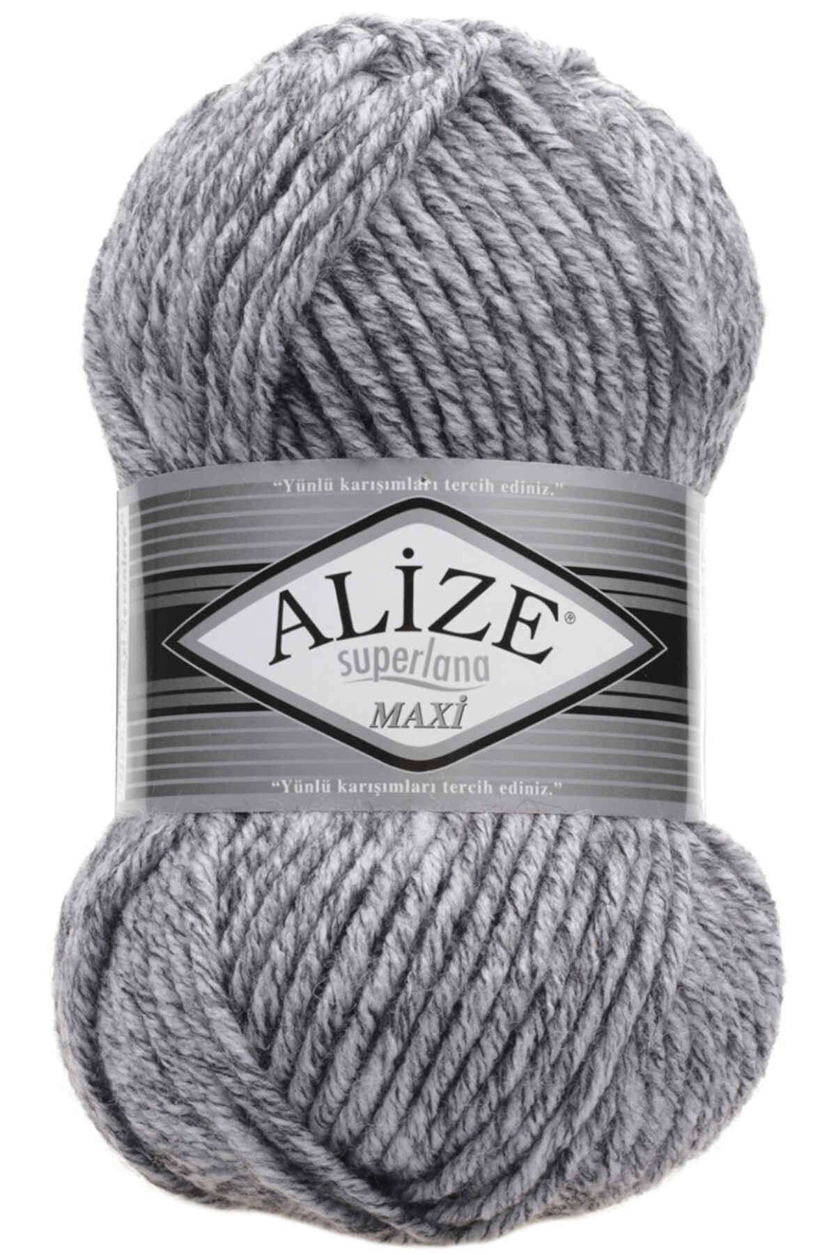 Superlana Maxi Thick Hand Knitting Yarn 801 Jaspe Grey