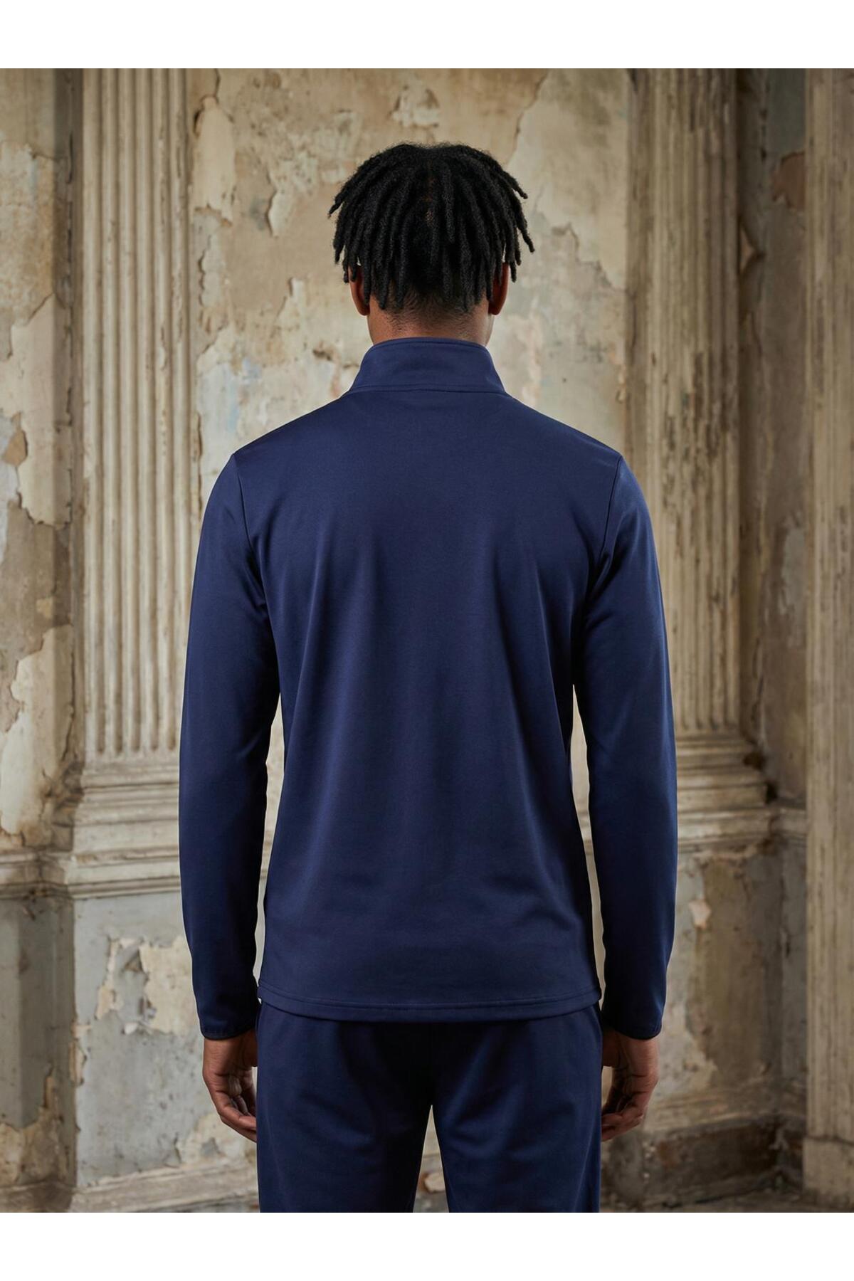CLAW UP WORK SCUBA HALF ZIP SWEAT | DEEP NAVY (Slim Fit Yarım Fermuarlı Scuba Sweatshirt) görsel 4