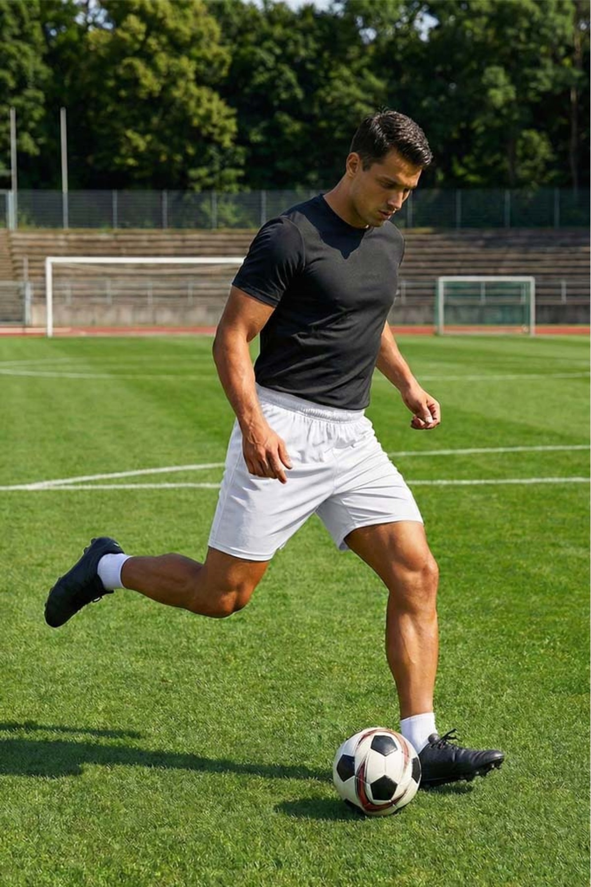 Liggo  Forma Şortu Futbol Şortu Halısaha Şortu Bağcıklı Astarlı Spor Şort - Görsel 4