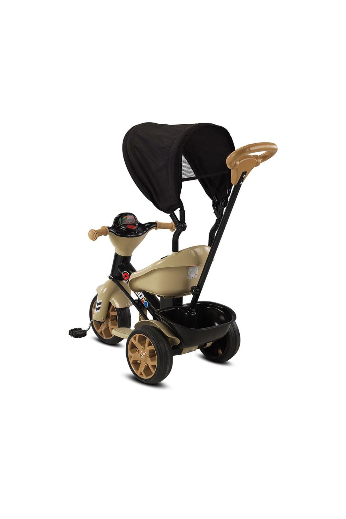 Babyhope Çocuk Araç Gereçleri Bobo Üç Teker Ebeveyn Kontrollü Çocuk Bisikleti Kahverengi fotoğrafı 2 (önizleme)