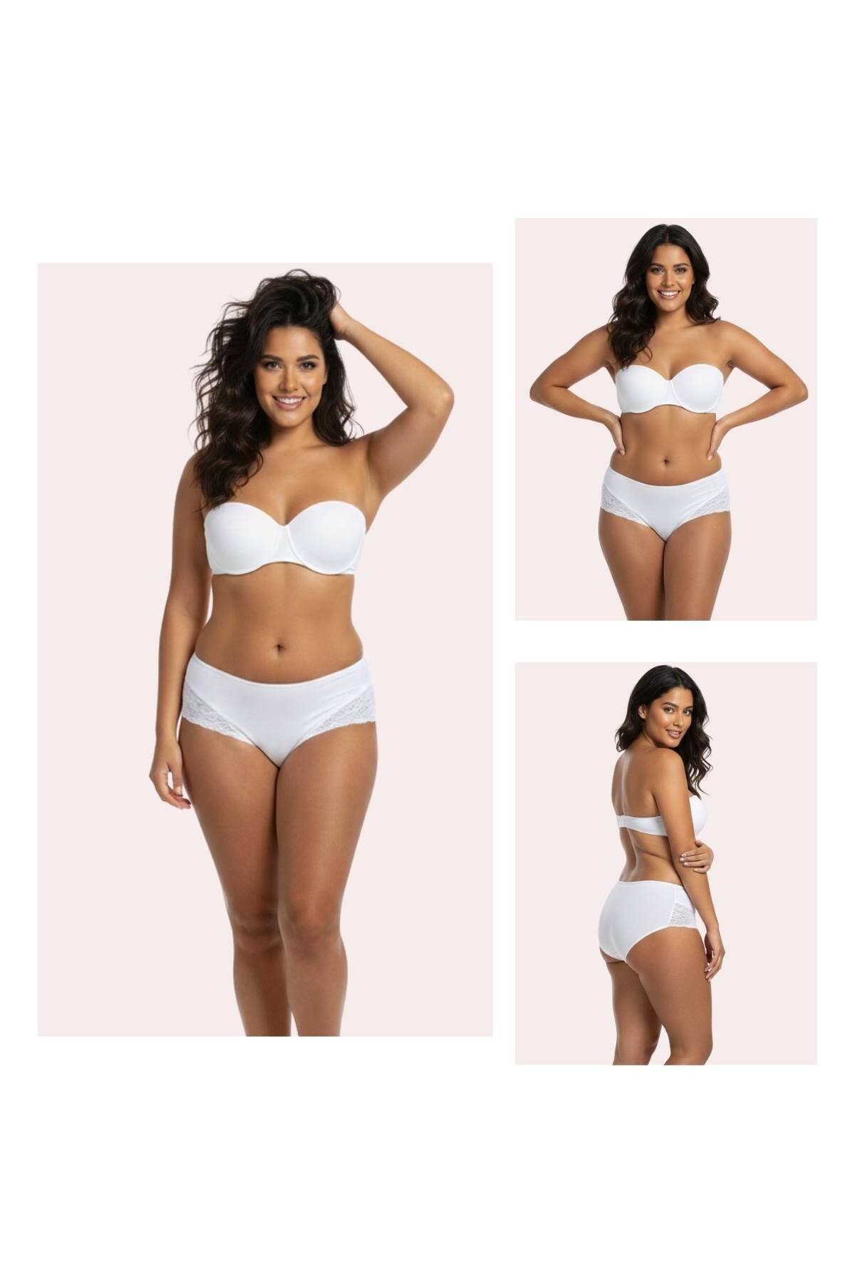 Women's Cotton Lace Baton Briefs - 3-Pack - High Waist