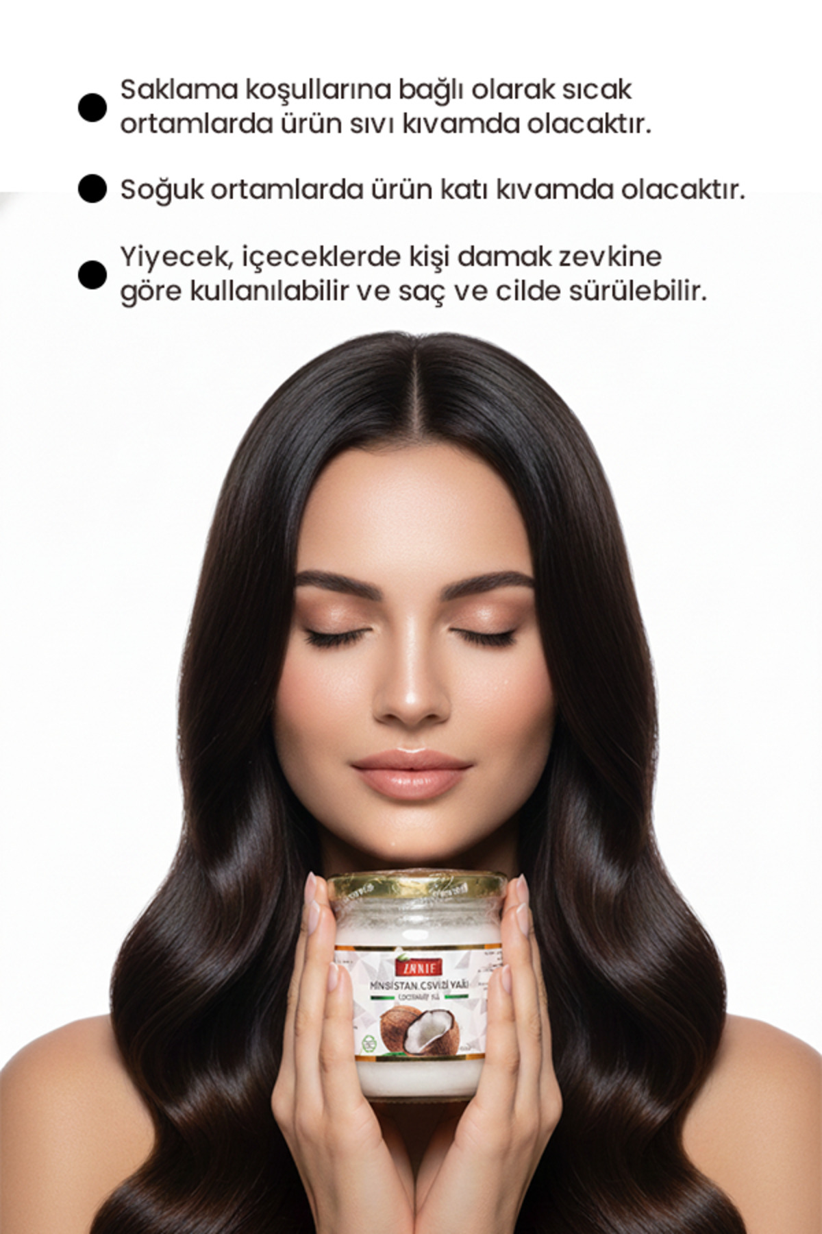 Soğuk Sıkım Hindistan Cevizi Yağı - Saç Cilt Bakımı ve Yenebilir Doğal Yağ 150 Gr — 8697460610010 — تصویر 3 از 4