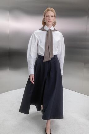 MARKALİSTE Geniş Dökümlü Trenç Pantolon Lacivert