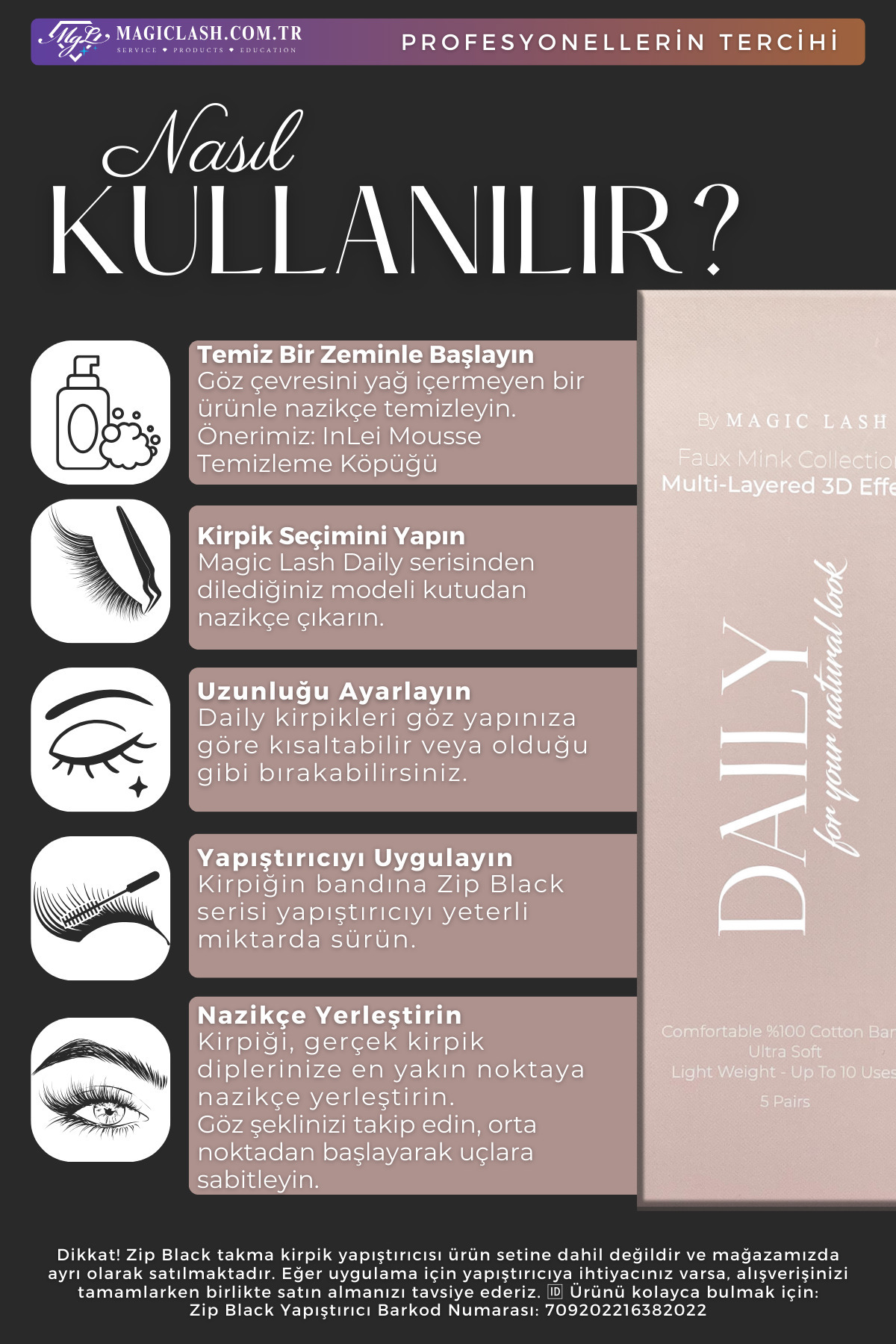 Daily Premium 3d Volume Ipek Kirpik 5 Çift — TYC00648852956 — تصویر 2 از 7