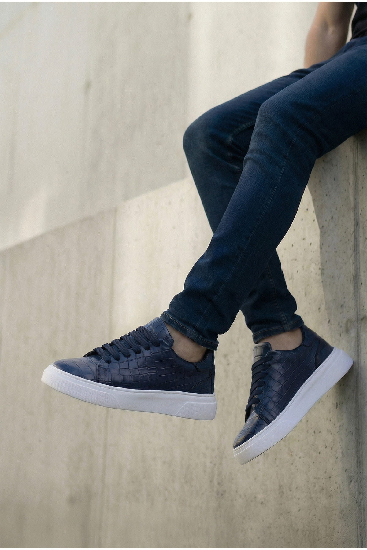 sauron  Lacivert Beyaz Erkek Günlük Casual Ayakkabı Ortopedik Tabanlı A318 - Görsel 6