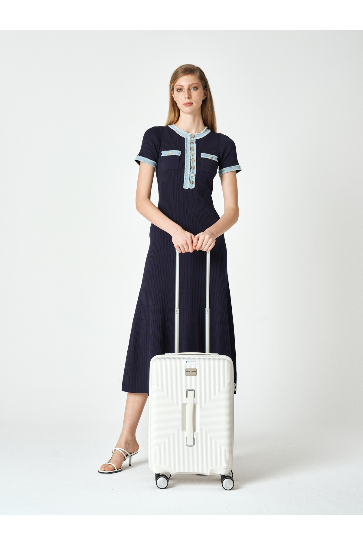 چمدان زنانه راسته | پیر کاردین Pierre Cardin 04PC7080-03-BY - تصویر 2