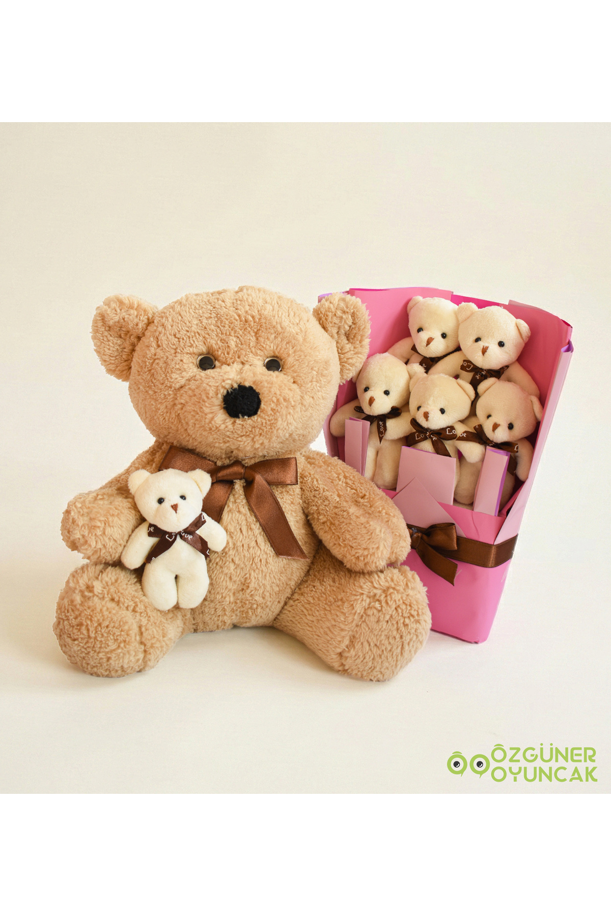 Valentine's Day Gift Teddy Bear Bouquet & Plush Bear Gift Set