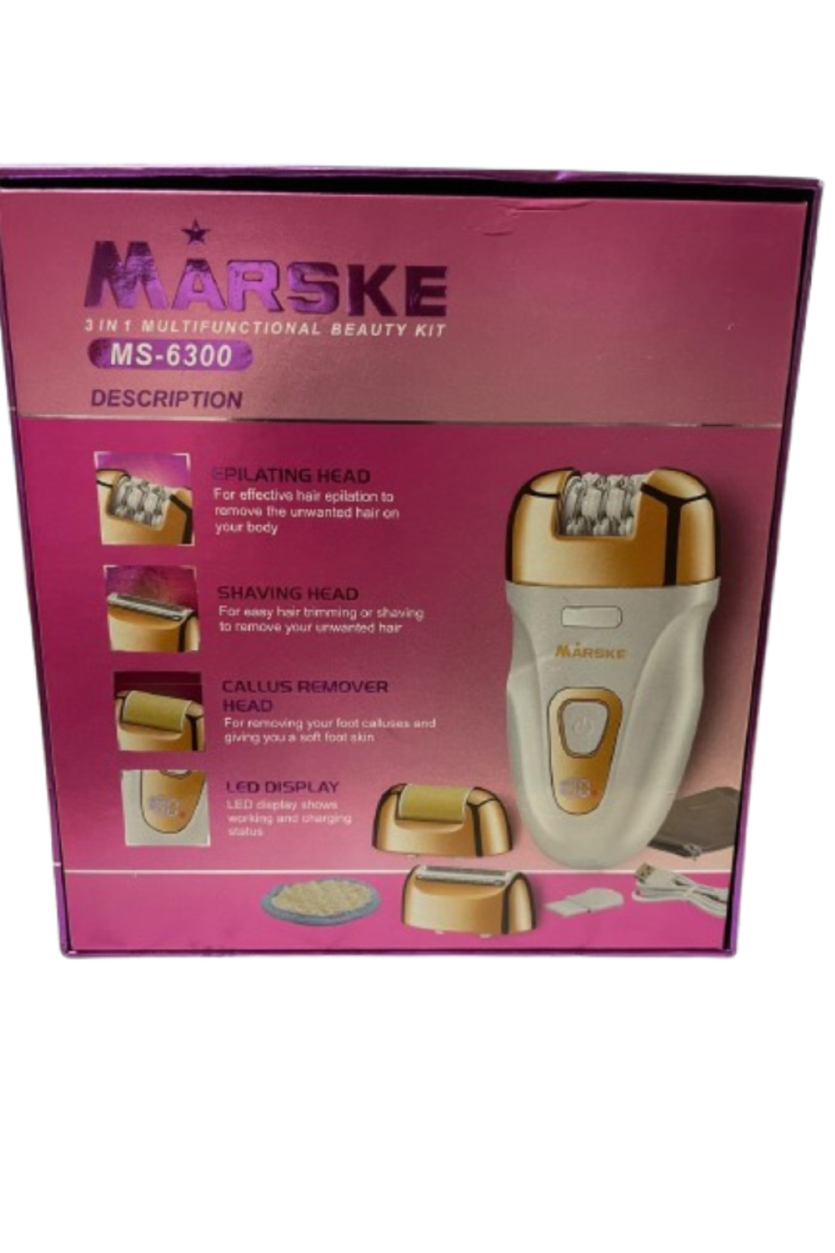 دستگاه اپیلاسیون سه کاره MS-6300 و سوهان پاشنه پا — 26484941518498  — تصویر 5 از 5