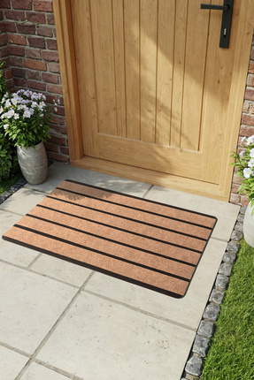 Cotto Home Ps018A Kaymaz Taban Bej Desenli Nem Alıcı Toz Alıcı Kapı Önü Paspa...