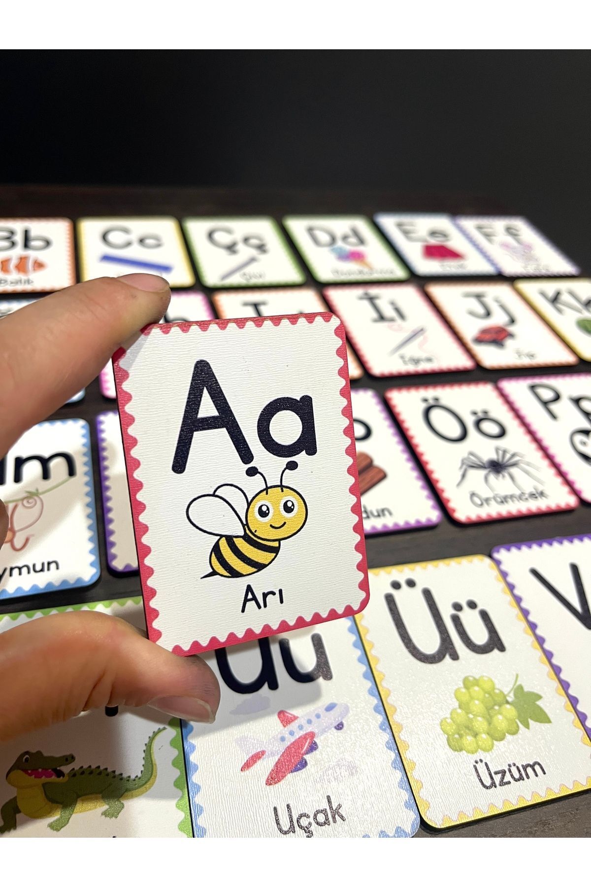 samsunlazer 29 Harf Ahşap Alfabe Kartları - Harf Seti - Alfabe Eğitim Seti - Anaokulu Kreş Okul Öncesi Eğitim fotoğrafı 2 (önizleme)