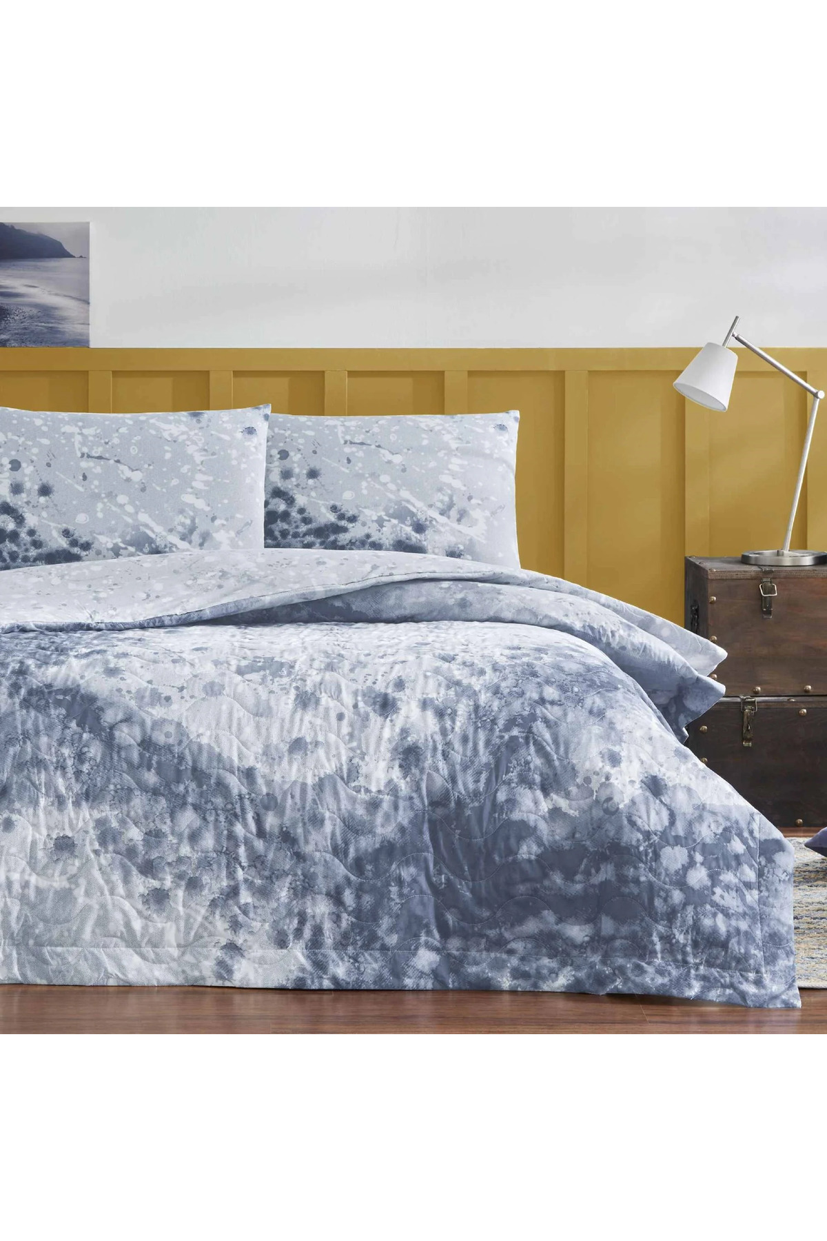 Quilted Duvet Cover Set Trixy Blue Double