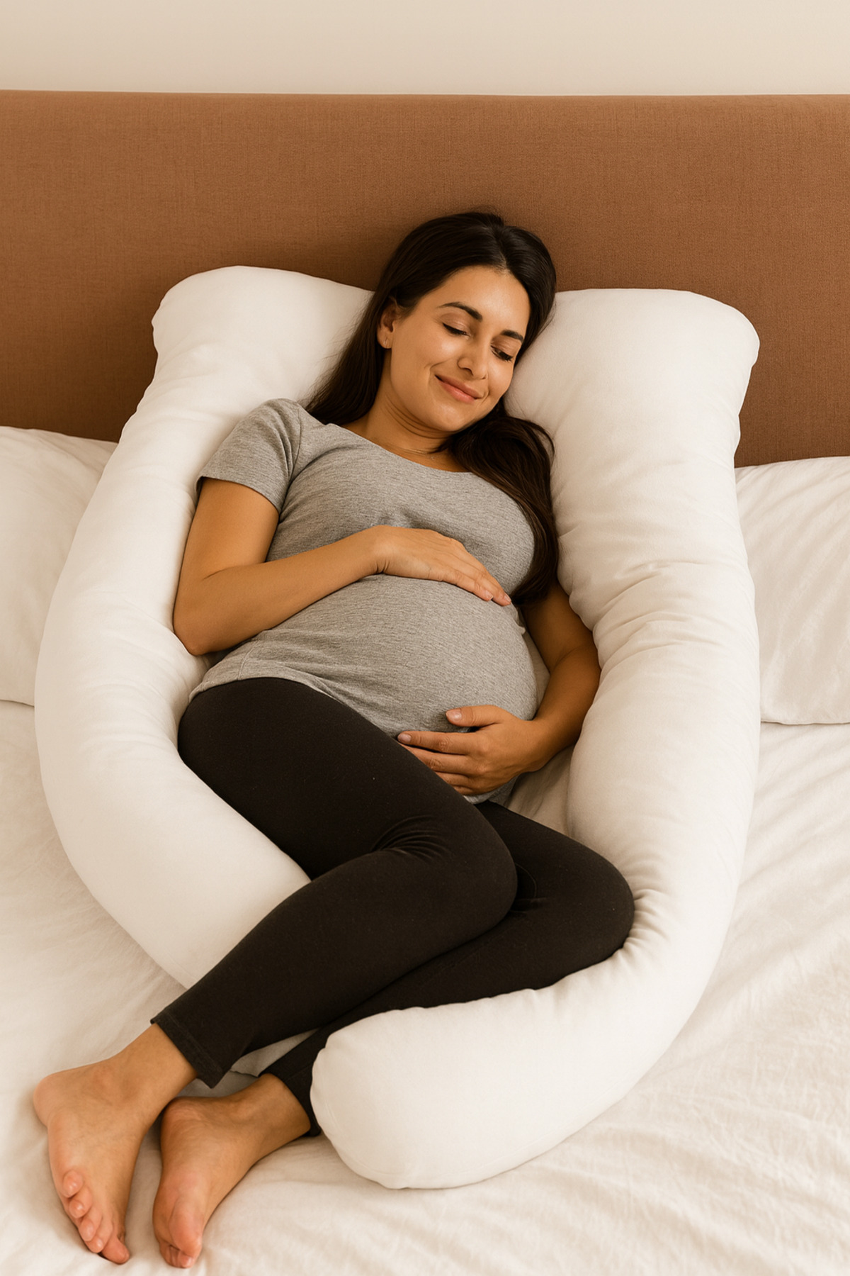 Elyaf Sepeti 5 Farklı Bölge Destekli Hamile Yastığı, Emzirme Yastığı Çok Amaçlı Ergonomik Vücut Yastığı fotoğrafı 3 (önizleme)