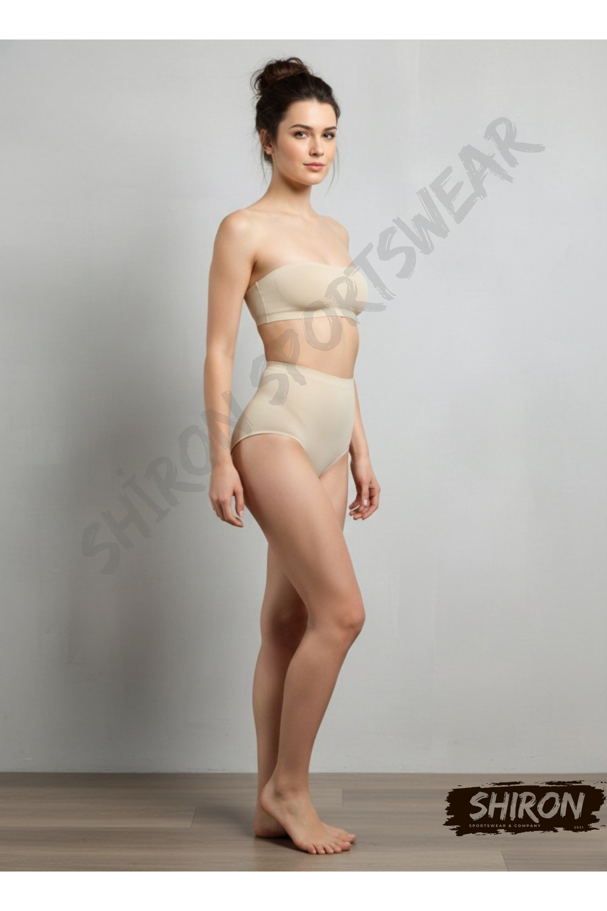 Shiron Sportswear&Company Kadın Yüksek Bel Toparlayıcı Dikişsiz Görünmez Slip Korse Külot Vücut Şekillendirici Ten Rengi görsel 4