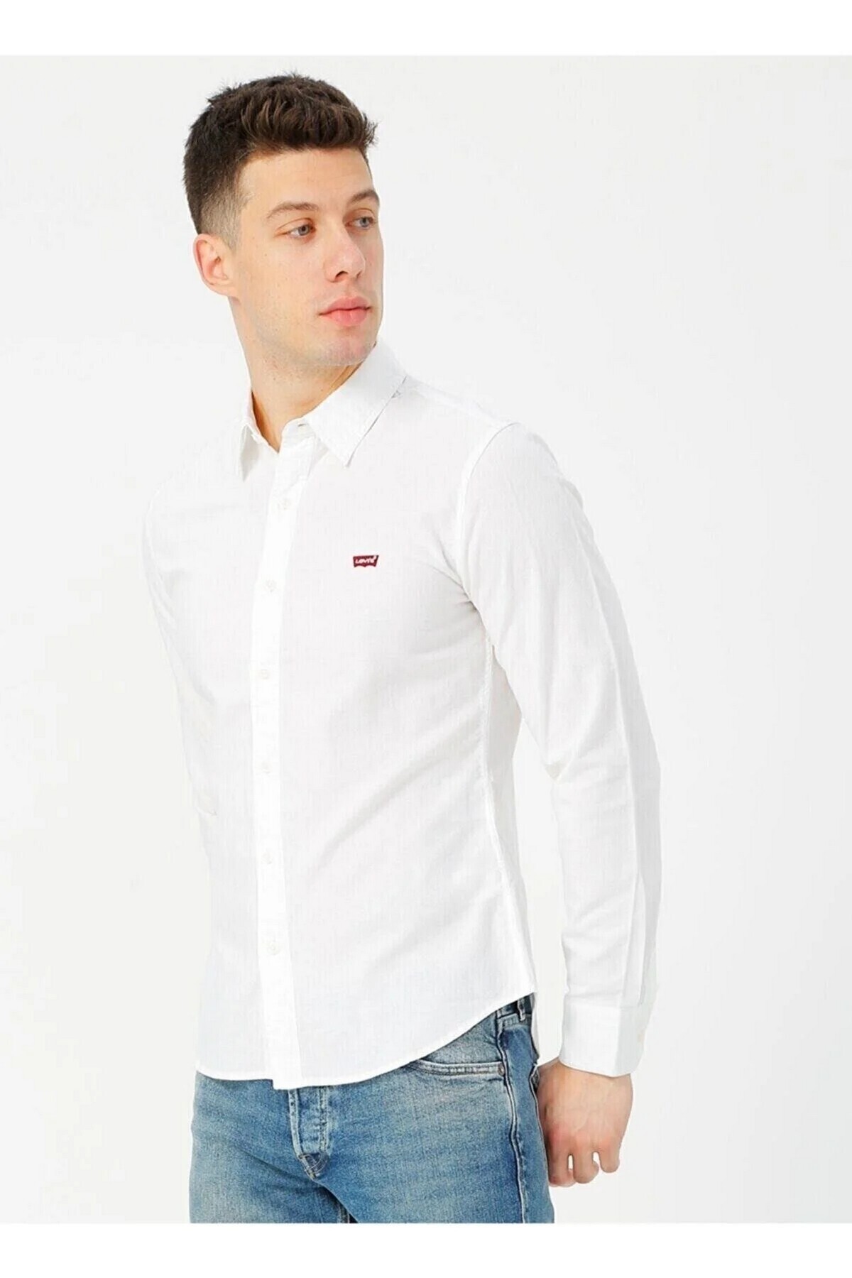 Levi's  Slim Fit Beyaz Erkek %100 Pamuk Gömlek 86625-0002 - Görsel 3