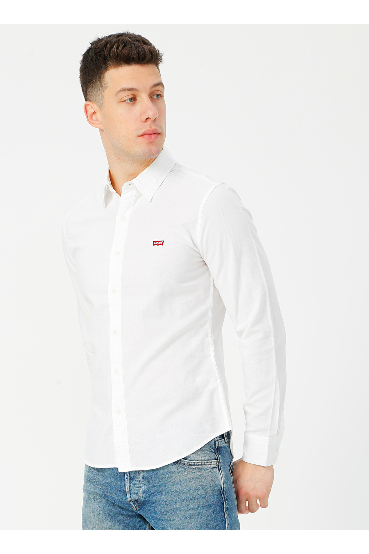 Levi's  Slim Fit Beyaz Erkek %100 Pamuk Gömlek 86625-0002 - Görsel 7
