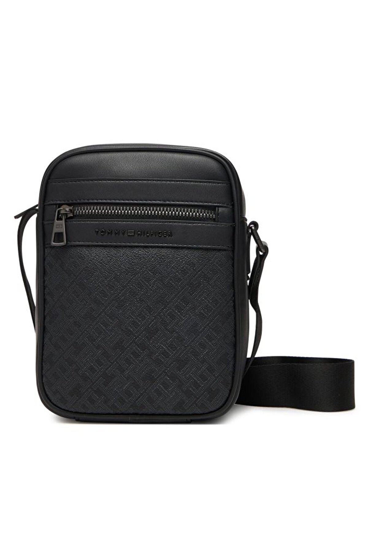 تامی هیلفیگر کیف رودوشی مردانه مشکی TH MONOGRAM MINI REPORTER