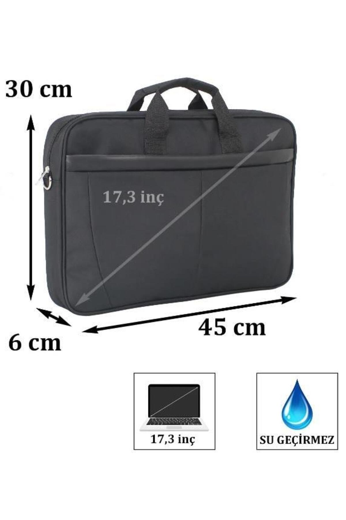 başkent çanta  Laptop Çantası 17.3" İnç Büyük Boy, Omuz Çantası | Su Geçirmez Kumaş, Ayarlanabilir Askılı - Görsel 3