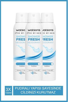 Watsons Shower Fresh Deodorant Sprey Pudralı 3x150ml