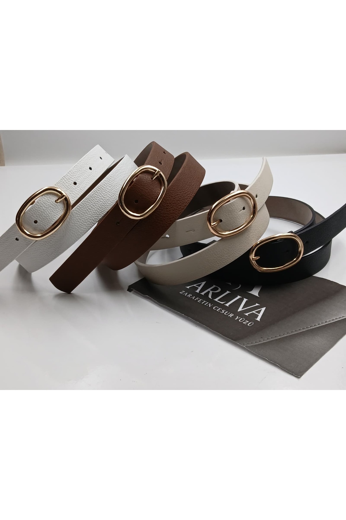 arlıva moda 4'lü Fırsat Ürünü Oval Tokalı Kadın Pantolon Kemeri, Ceket Kemeri, Elbise Kemeri, Gömlek Kemeri görsel 3
