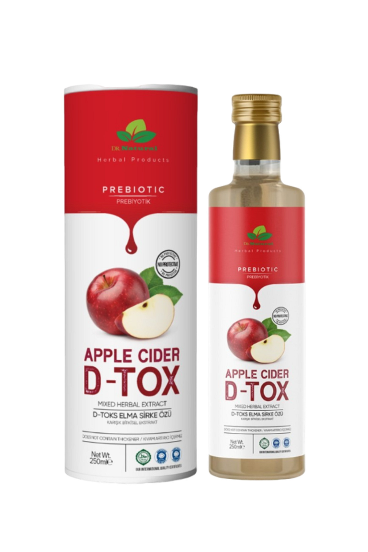 DRNATURAL Elma Özlü Prebiyotik Sirke Detox Sirkesi 250 ml - Fiyatı, Yorumları