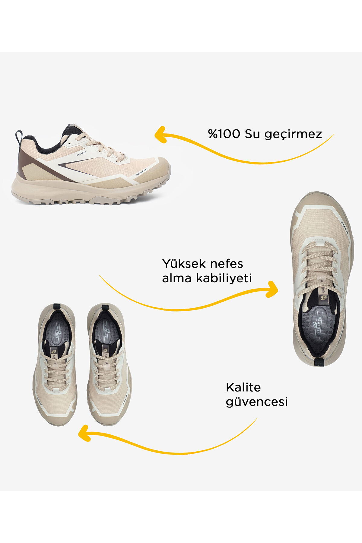 Greyder  Kadın Bej Su Geçirmez Outdoor Ayakkabı 5K2GA18881 - Görsel 2