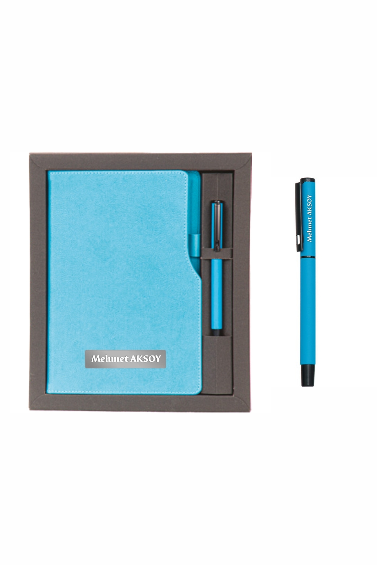 VIP Hediyelik Set - Defter ve Kalem - (2’li Kurumsal Hediye Seti) - 4190 Turkuaz