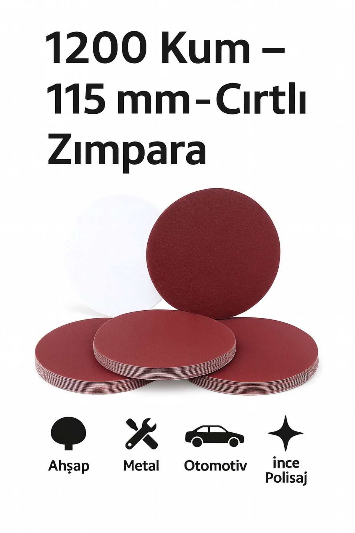 SENBANG Cırtlı Zımpara 115 Nk (alüminyum Oxide) 1200 Kum - 10 Adet