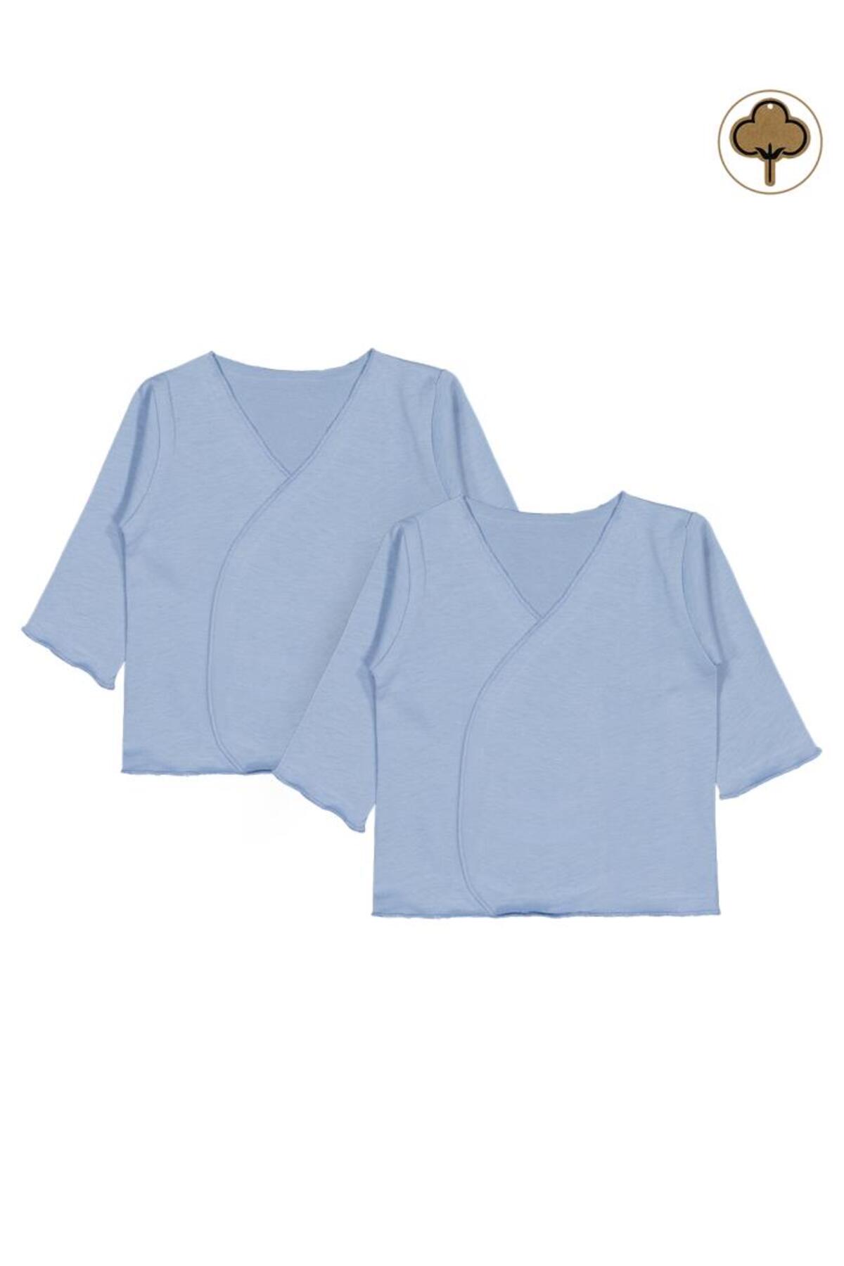 Civil Baby Organik Pamuklu 2'li İç Zıbın - Mavi fotoğrafı 5 (önizleme)