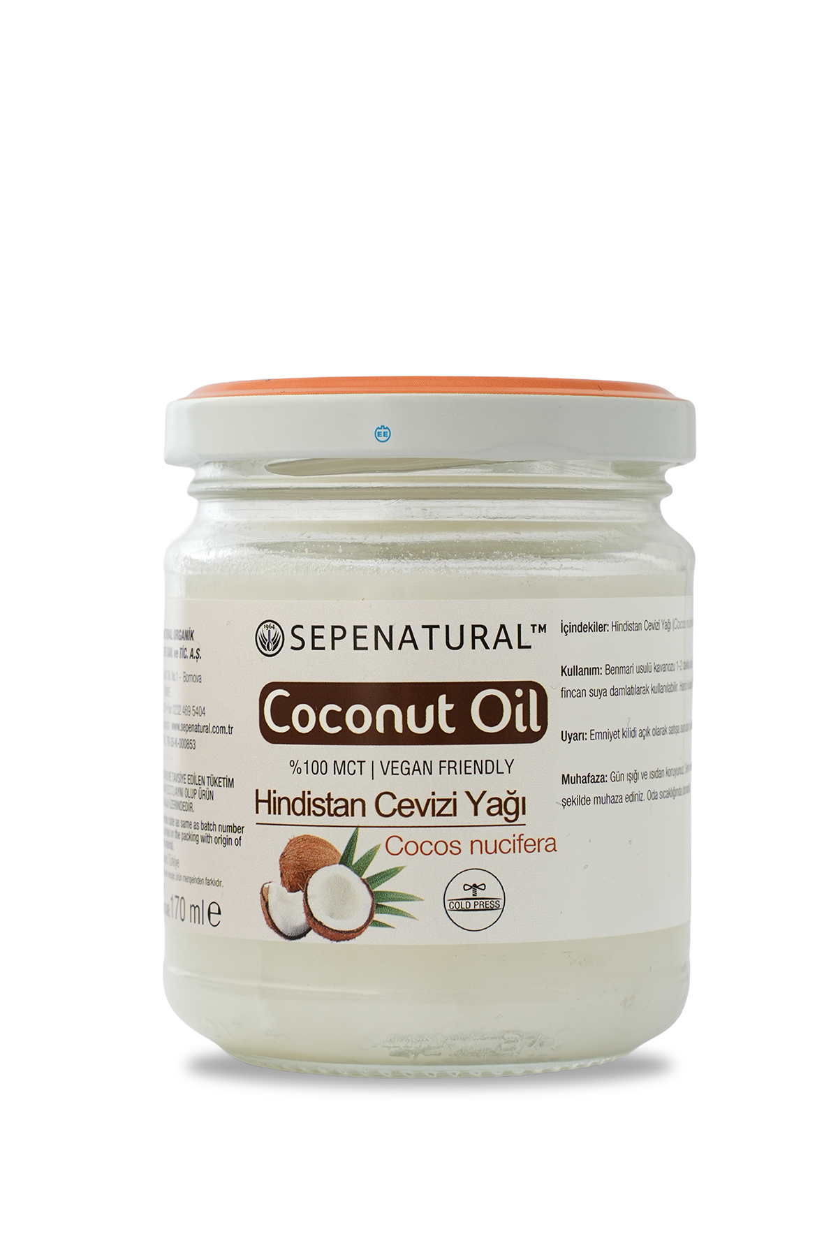 Hindistan Cevizi Yağı 170 Ml Soğuk Sıkım Coconut Oil — 000375-A
