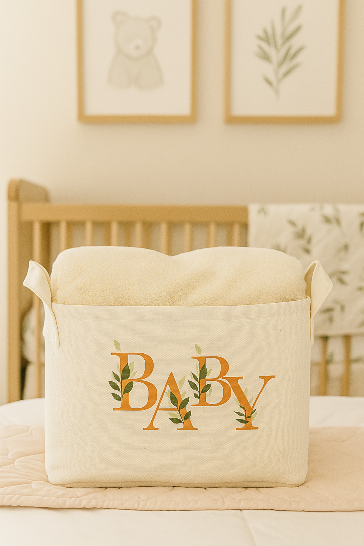 homyjr's Baby Baskılı Dikdörtgen Katlanabilir Organizer Sepet 25 x 14 x 18 fotoğrafı 3 (önizleme)