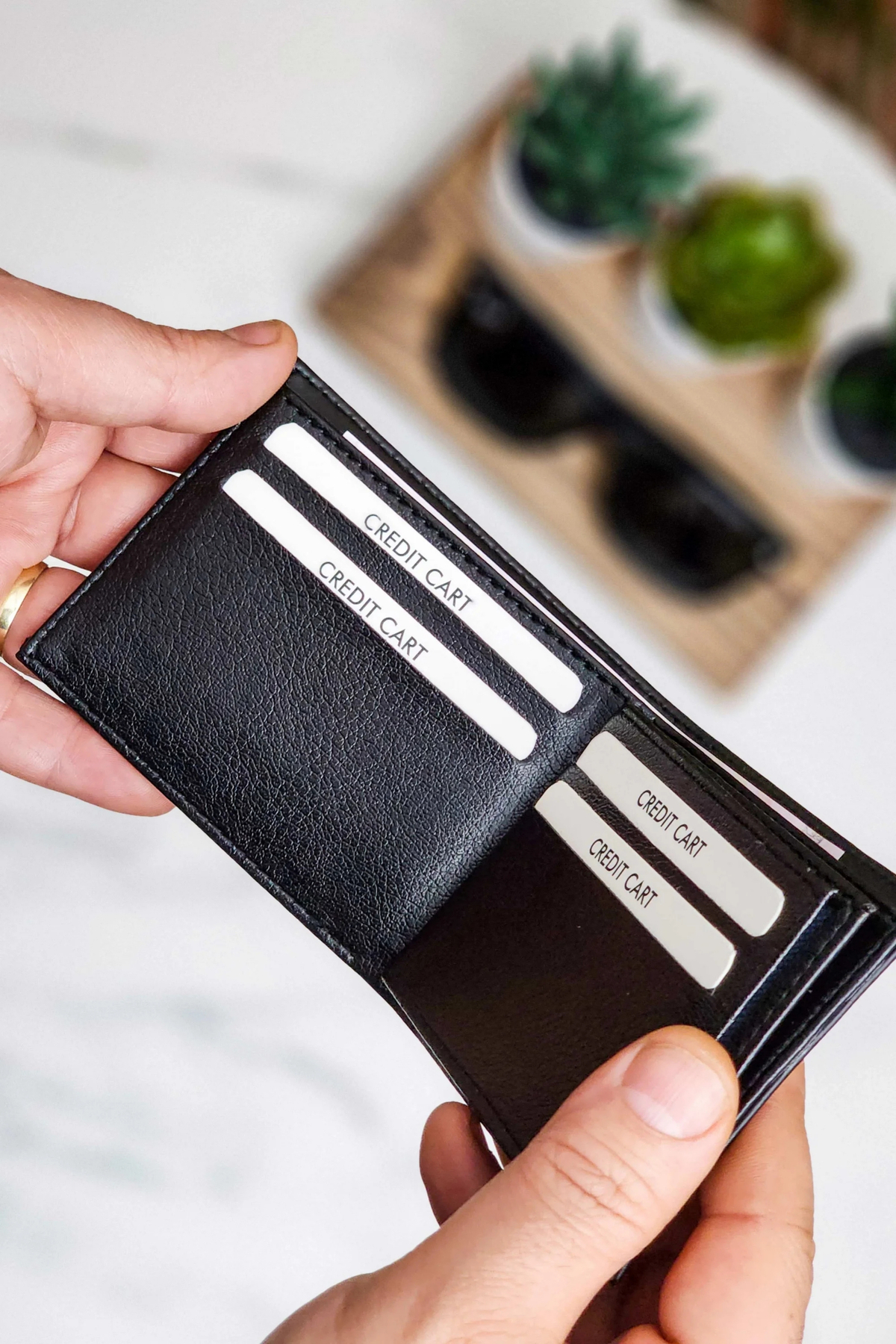 VANİLLA COLLECTİON  Deri Cüzdan isim Basklı-10 Kart-Minimal- Kelebek Model Siyah Cüzdan - Görsel 6