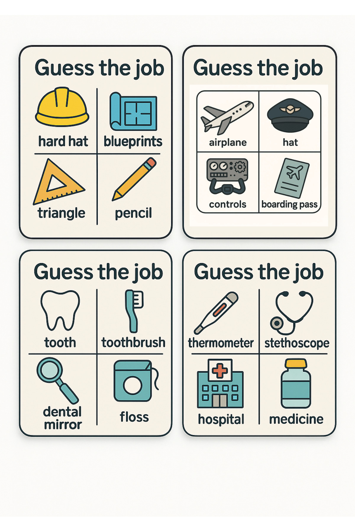 lnly Guess The Job Montessori Meslek Kartları | 16 Adet Arkalı-Önlü Zeka Geliştirici Flashcard fotoğrafı 4 (önizleme)