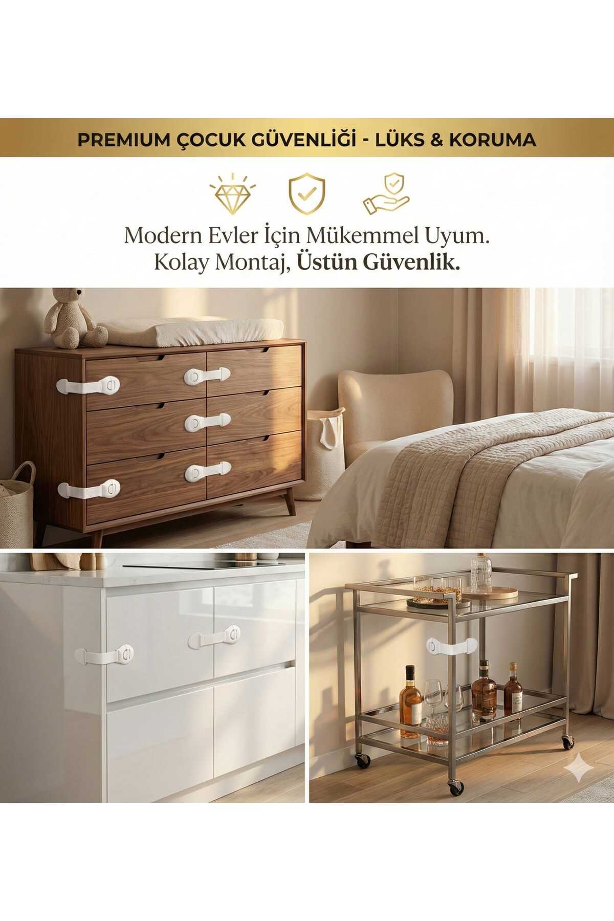 LOVYCO 1 Adet Çocuk Kilidi Bebek Güvenlik Koruma Dolap Kilidi Çekmece fotoğrafı 3 (önizleme)